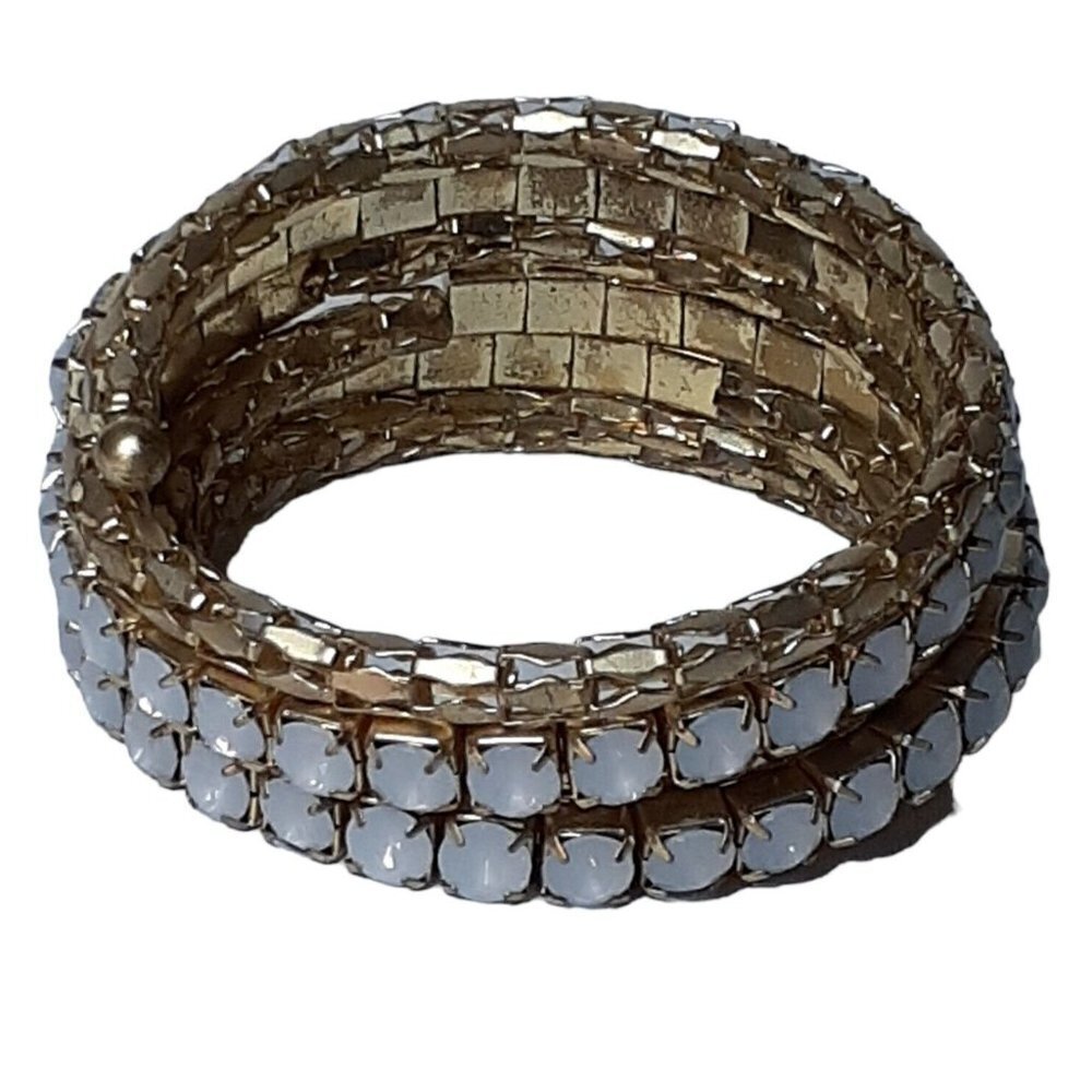 Memory Wire Bracelet Stacking Coiled Statement Go… - image 4